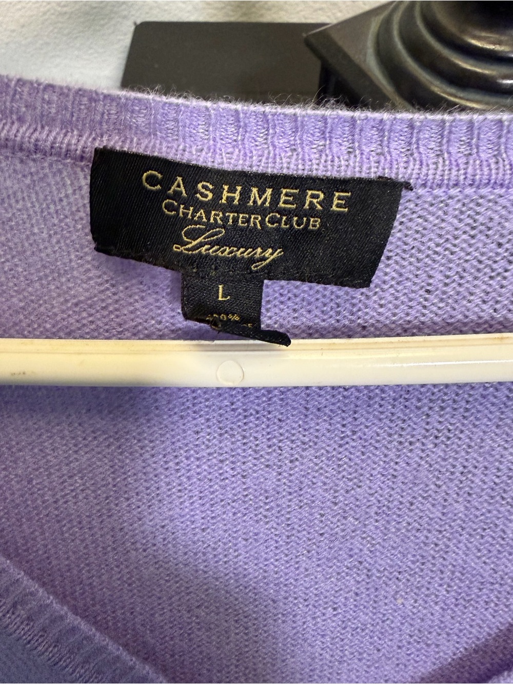 Charter Club Lavender V-Neck 100% Cashmere Sweater Luxury Collection High End